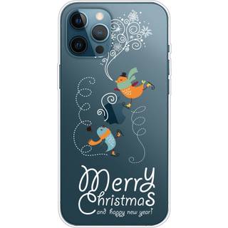 EIDERWOOD iPhone 16 Pro Max Fleksibelt Plast Bagside Julecover - Merry Christmas - Fugle på Skøjter