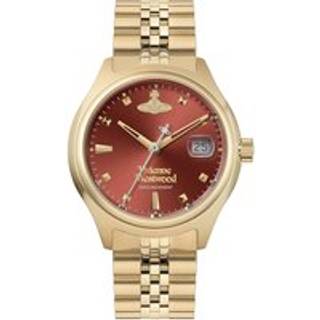 Vivienne Westwood Gold Red Little Camberwell Round Watch - Gold
