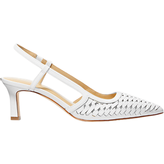 MK Alora Hand-Woven Leather Slingback Pump - White - Michael Kors - EU 42.5