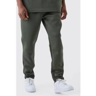 Mens Khaki Tall Scuba Tapered Joggers