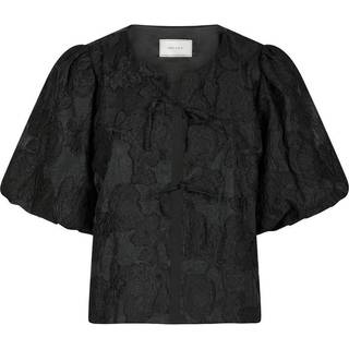 Aska Jacquard Bluse, Black, 34