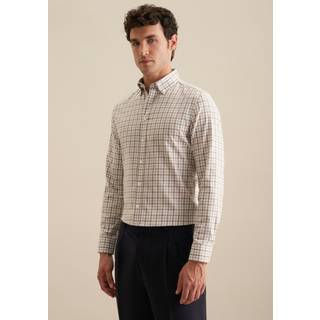 Seidensticker Herren Hemd beige kariert