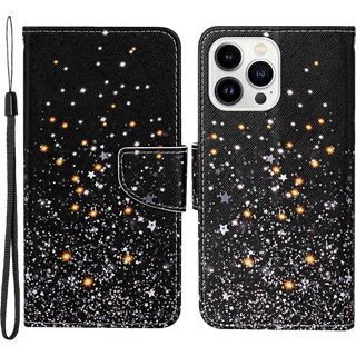 iPhone 14 Pro Max Læder Flip Cover - Stars
