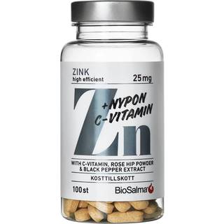 BioSalma 2 x Kosttilskud Zink, C-vitamin &amp; Hyben