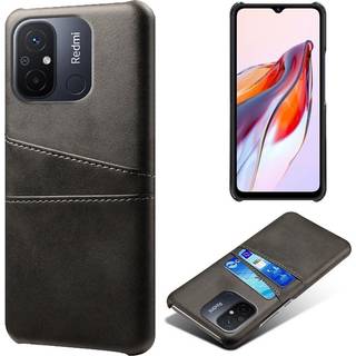 Xiaomi Redmi 12C 4G Læder Cover med Kortholder i Sort