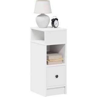 sengebord med skuffe 25x31x66 cm hvid