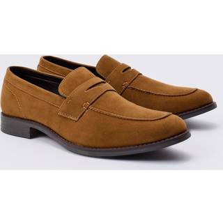 Mens Tan Faux Suede Loafer