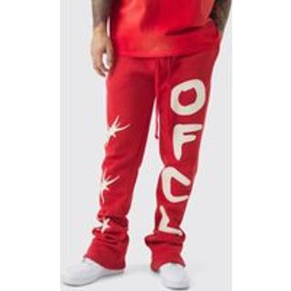Mens Red Slim Stacked Star Ofcl Applique Jogger