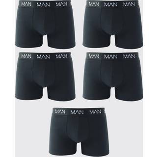 Mens Black 5 Pack Man Dash Repeat Classic Trunks