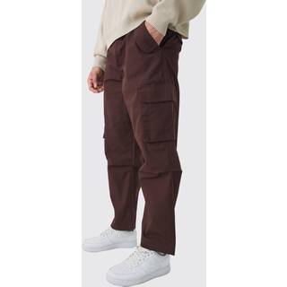 Mens Chocolate Skater Fit Ripstop Cargo Trousers