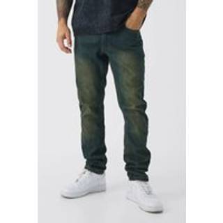 Mens Vintage Wash Slim Rigid Vintage Tinted Jeans