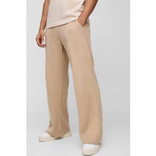 Mens Sand Relaxed Brushed Knitted Jogger