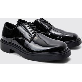Mens Faux Leather Derby Shoes In Black