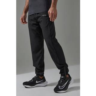 Mens Black Man Active Perforated Stretch Woven Cuffed Jogger