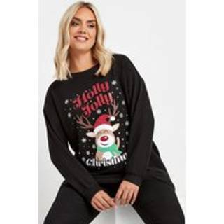 Yours Curve Yours Curve Black Novelty Reindeer Christmas Jumper