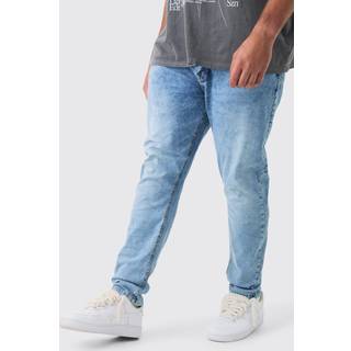 Mens Light Blue Plus Skinny Stretch Jeans