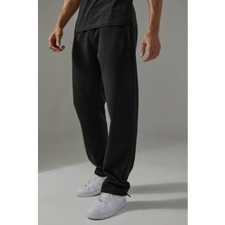 Mens Black Man Active Pro Fleece Straight Leg Fit Adjustable Joggers