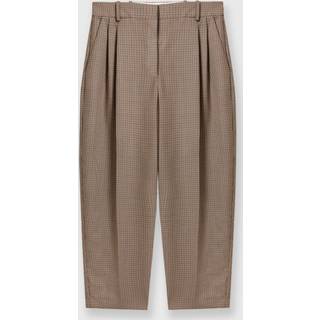 Stella McCartney Houndstooth cropped wool wide-leg pants - brown - XXXS