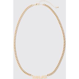 Mens Slogan Necklace In Gold