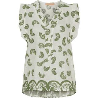 Marta Du Chateau dame top MdcElke - White/Military - L/XL