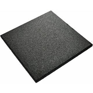 RIAS UniSoft gummiflise med monteringsdyvler, sort - 50 x 50 x 3 cm