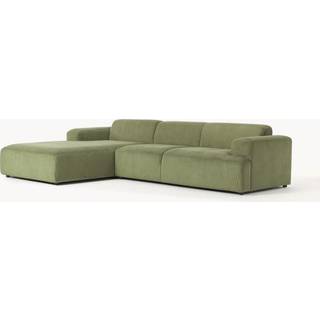 Riflet fløjl-hjørnesofa Melva (4-personers)