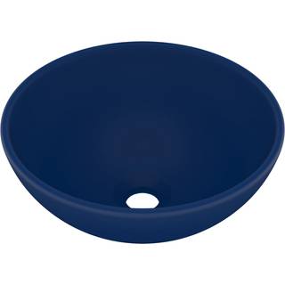 luksuriøs håndvask 32,5x14 cm rund keramisk mat mørkeblå