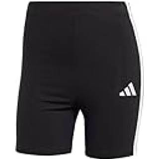 Essentials 3-Stripes High Waisted Biker shorts - Black / White - 2XS