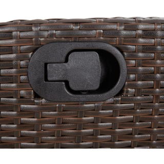 Spisebordssæt Til Haven 5 Dele Med Hynder Polyrattan Brun - 6 / Rundt ben / 200 cm bordlængde