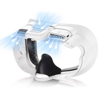 Ansigtsdæksel med blød læderpude til Oculus/Meta Quest 3 Quest 3 ansigtsgrænseflade med køleventilator for at lindre linse tåge og varmluft Meta
