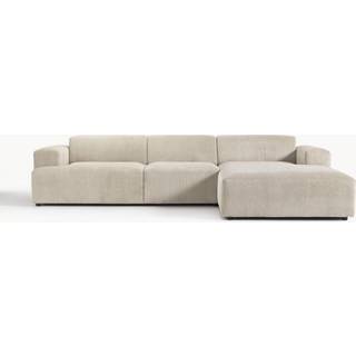 Riflet fløjl-hjørnesofa Melva (4-personers)