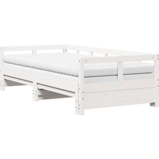 Daybed Uden Madras Massivt Fyrretræ - Hvid / Ja / 80 x 200 cm