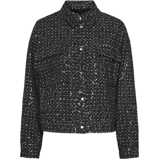 Pieces Pcroberta Ls Sequins Jacket Grey Denim S