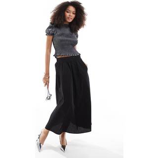 Threadbare Threadbare Black Midi Skirt with Pockets - EU 38 (UK 10)