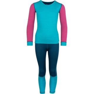 Trollkids Kid's Merino Baselayer Set II Merino undertøj Børn størrelse 128 farve turkis