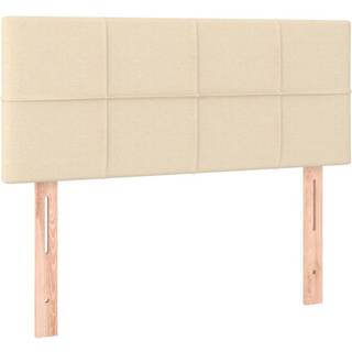 sengegavl 90x5x78/88 cm stof cremefarvet