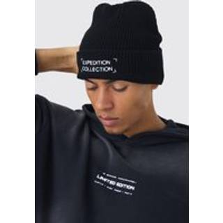 Mens Expedition Collection Embroidered Beanie In Black