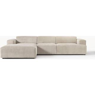 Riflet fløjl-hjørnesofa Melva (4-personers)