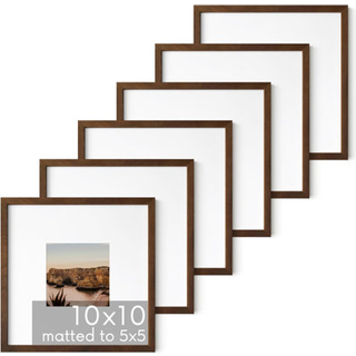Haus og nuancer firkantede billedrammer 10x10 - valnødbilleder rammer sæt på 6 kvadratrammer 10x10 rammer valnøddere 10 x 10 rammer galleri vægra