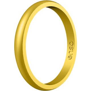 Enso Rings Halo Elements silikonering - stabelbart bryllupsb?nd - tyndt minimalistisk b?nd - 2,54 mm bredt 1,5 mm tykt - guldfarvet str. 6