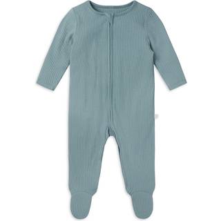 Mori MORI Blue Stretch Supersoft 2 Way Zip Sleepsuit