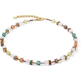 Coeur de Lion 3018/10-911 Damen-Halskette GeoCUBE Oliv-Braun