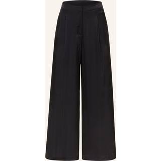 MK Metallic Crinkled Double Georgette Wide-Leg Trousers - Black - Michael Kors - EU 36