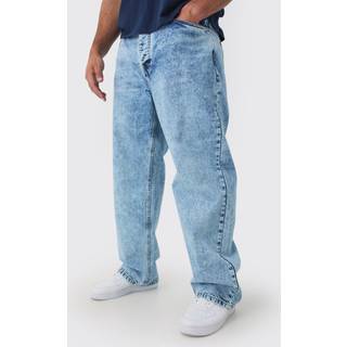 Mens Light Blue Plus Relaxed Rigid Jeans