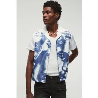Mens White Short Sleeve Boxy Fit Shirt