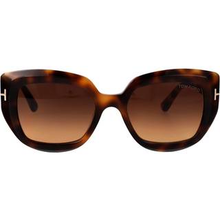 TOM FORD Kvinde FT1192 SALTZMAN 53F Solbriller Acetat Havana Brun Sommerfugl Normal