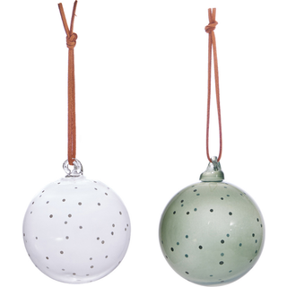 OYOY Natale Christmas julekugle 2 dele Clear-green