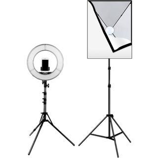 Softbox med Stativ og Ringlys - Udstyrspakke