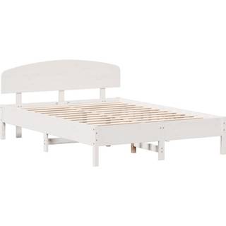 sengeramme uden madras 120x200 cm massivt fyrretræ hvid