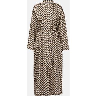 &#39;S Max Mara Fleur floral silk maxi dress - white - M